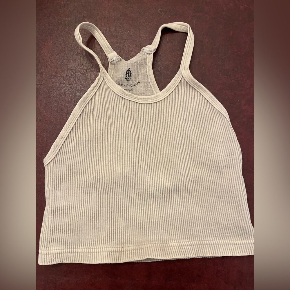 Free People Ribbed cropped Tank Top XS/S in gray